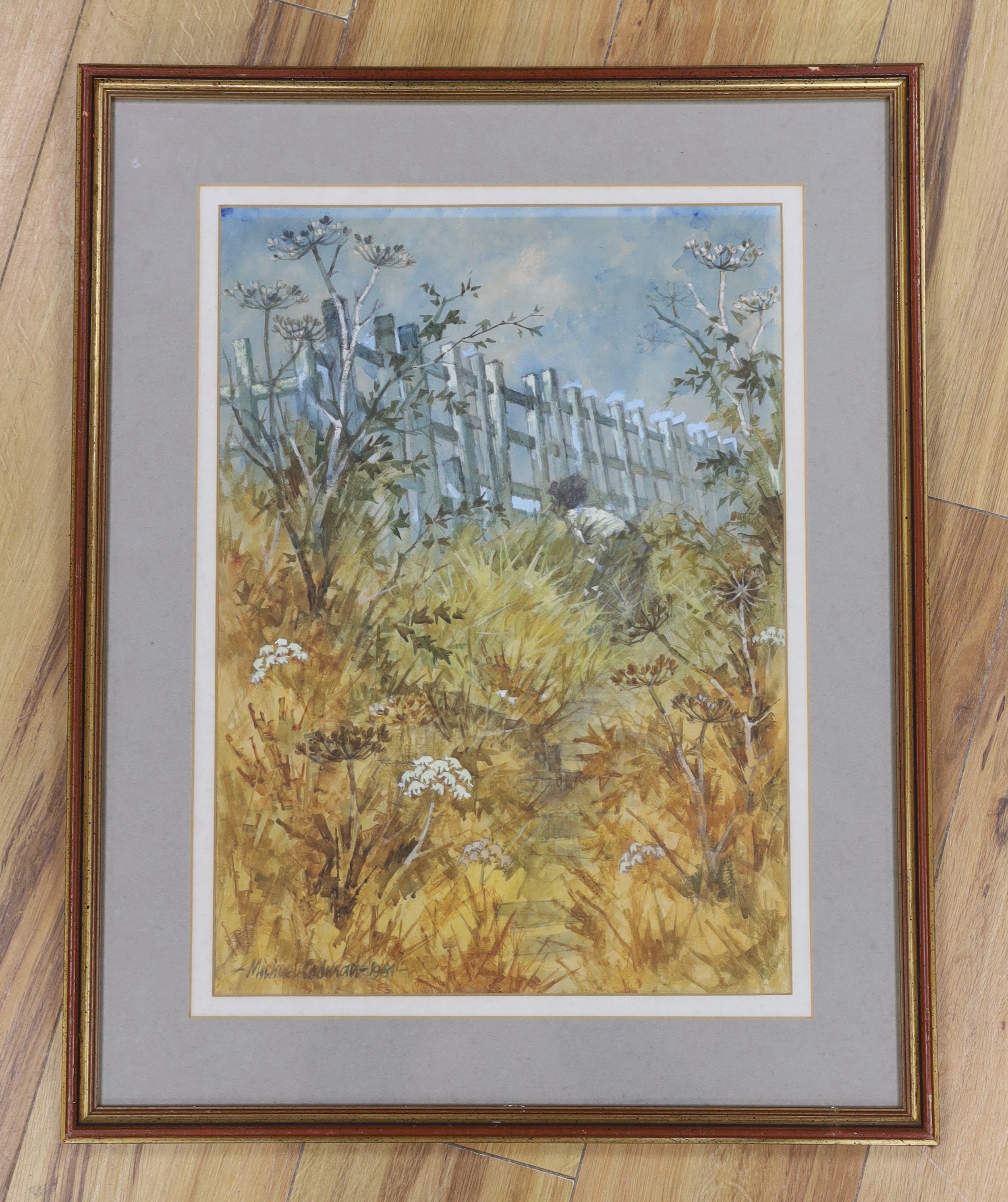Michael Cadman (1920-2022), watercolour, 'Coastal path in high summer', signed and dated 1981, 47 x 34cm